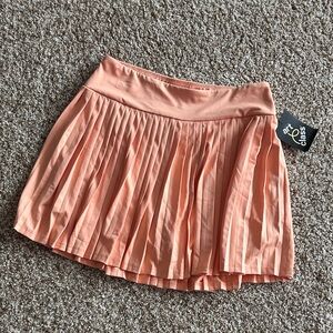 Art Class Orange Pleated Mini Skirt